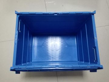 Large Plastic Nesting Storage Totes Attached Lids Customized Color