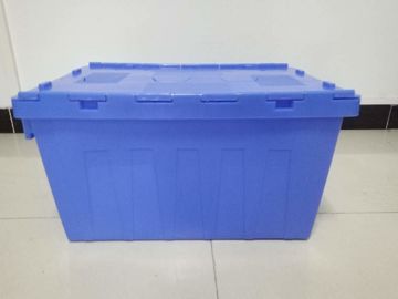 Customized Logo Printing Plastic Attached Lid Containers / PP Tote Boxes