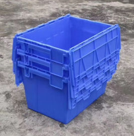 Customized Logo Printing Plastic Attached Lid Containers / PP Tote Boxes