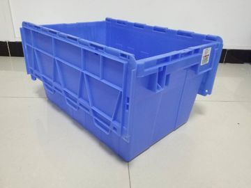 Customized Logo Printing Plastic Attached Lid Containers / PP Tote Boxes