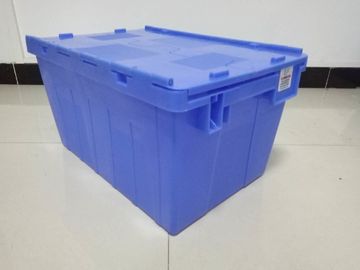 Customized Logo Printing Plastic Attached Lid Containers / PP Tote Boxes