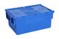 More colors 100% Virgin Polypropylene Stack Nest Containers Attached Lids 600*400 mm Standard Size Steel Wire Assembling