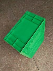 Virgin Polyethylene Green Stackable Plastic Storage Containers 600*400*230mm Standard Size Conveyor And Sorting System