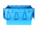 Virgin Plastic Attached Lid Containers Nestable Stackable Moving Tote Box