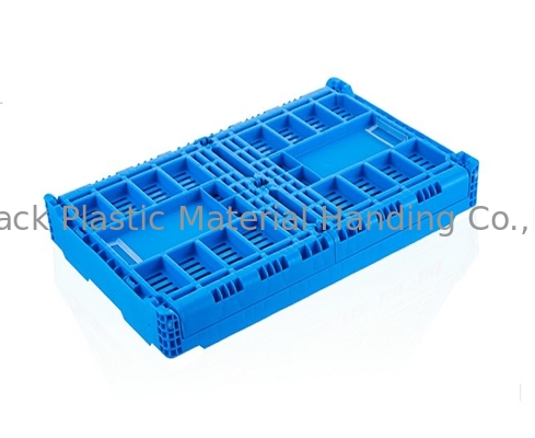 Blue Collapsible Stackable Crates Vegetable Transporation Storage