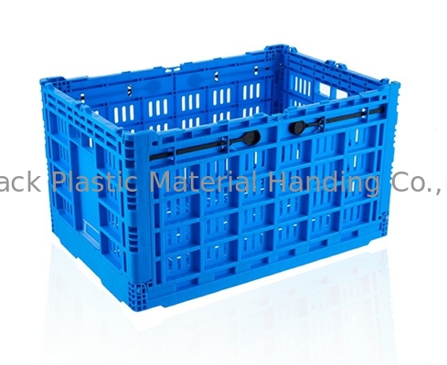 Blue Collapsible Stackable Crates Vegetable Transporation Storage