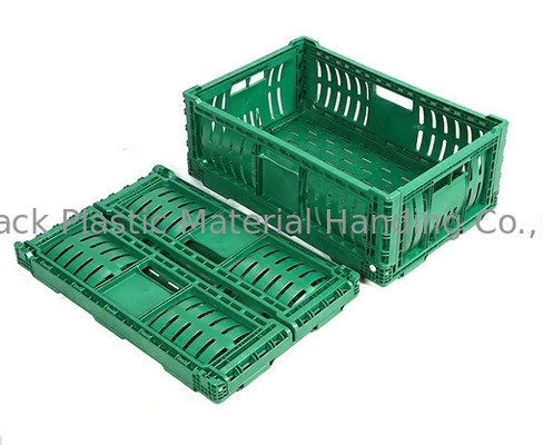 Vented Foldable Fruit And Vegetable Plastic Crates Loading Capacity 20kg