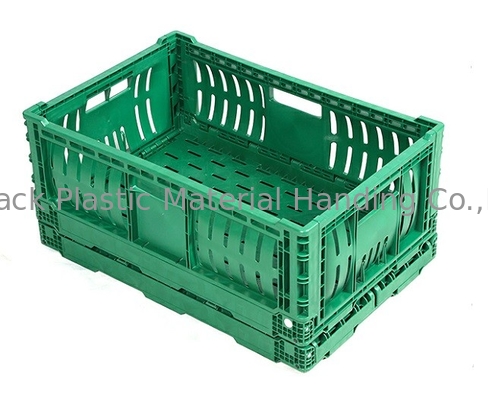 Vented Foldable Fruit And Vegetable Plastic Crates Loading Capacity 20kg