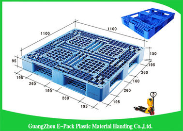 Durable Solid Deck Plastic Euro Pallets Food Grade Three Skids HPPE Material