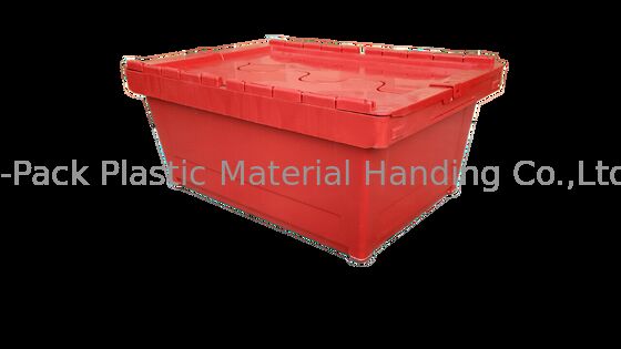 Impact Resistant PP Plastic Attached Lid Containers Standard Toteboxes 600x400mm Customized Color and Large Logo Printing for Loading