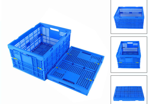 Mesh Collapsible Plastic Crates For Fruits And Vegetables Storage