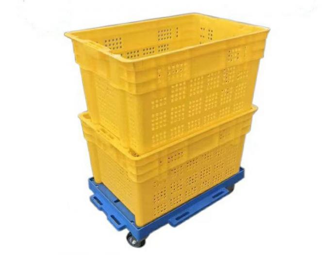 Vented Nestable Plastic Stacking Crates For Fruit Mesh Structure 120mm ...