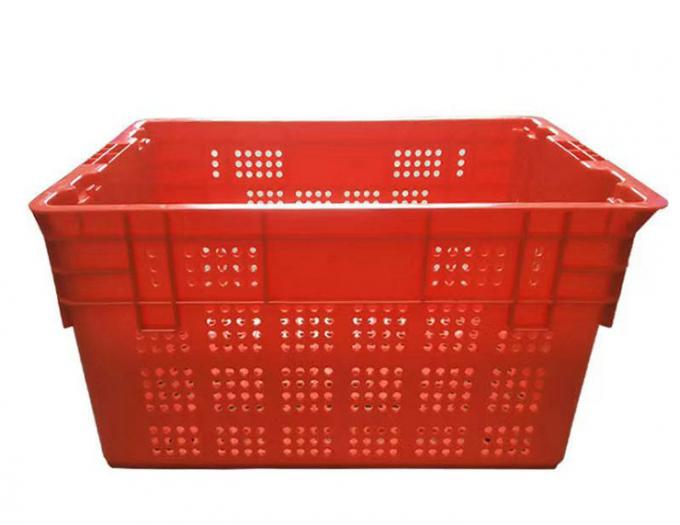 Vented Nestable Plastic Stacking Crates For Fruit Mesh Structure 120mm ...